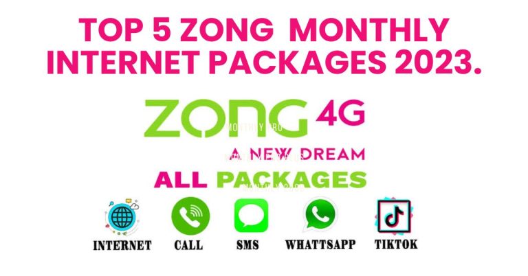 Top 5 Zong monthly internet packages 2023
