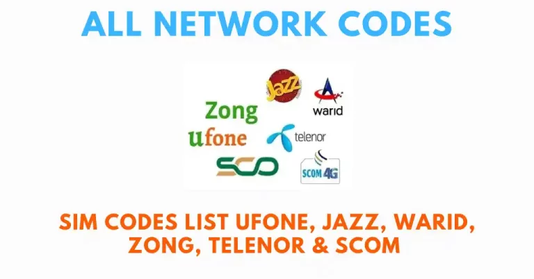 All Network Sim Codes List Ufone, Jazz, Zong, Telenor & SCOM 2023