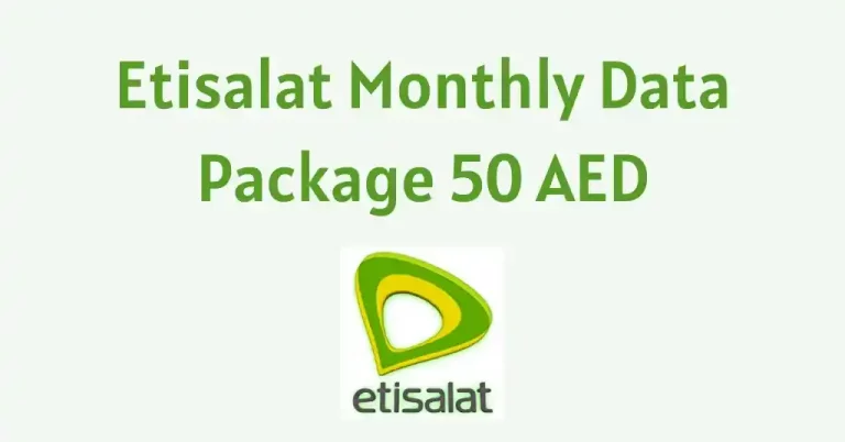 Etisalat Monthly Data Package 50 AED Code in 2023