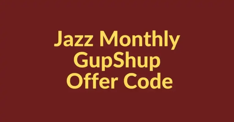 Jazz Monthly GupShup Offer Code *718#