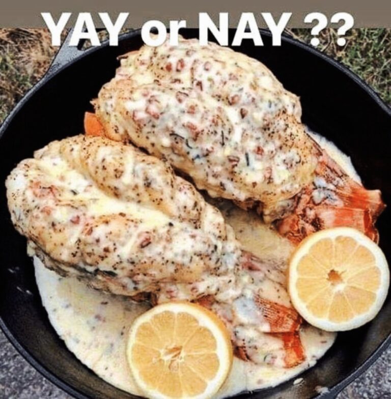THIS LEMON GARLIC LOBSTER TAILS: WOULD YOU EAT THEM? Is it a yes or no?