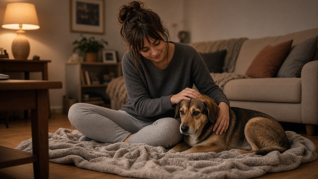 A fearful foster dog learning safety