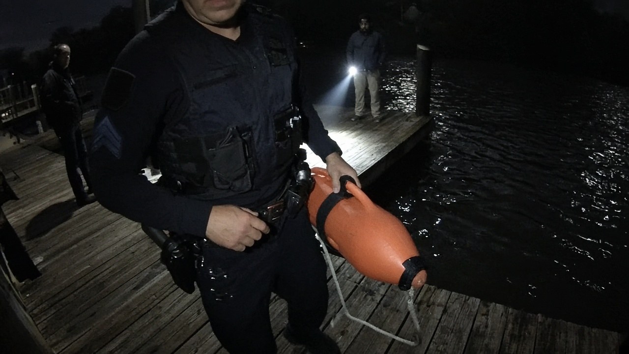 The sergeant dropping his gun belt