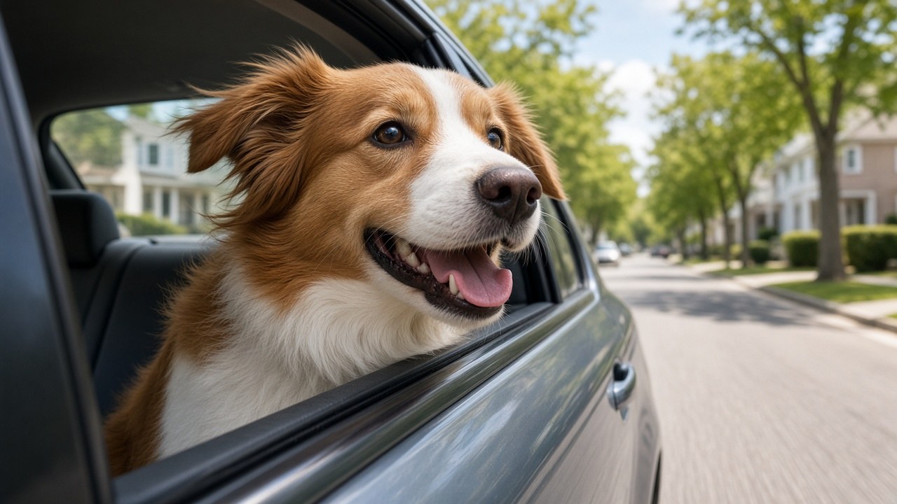 Desmond riding home in the family car after three years