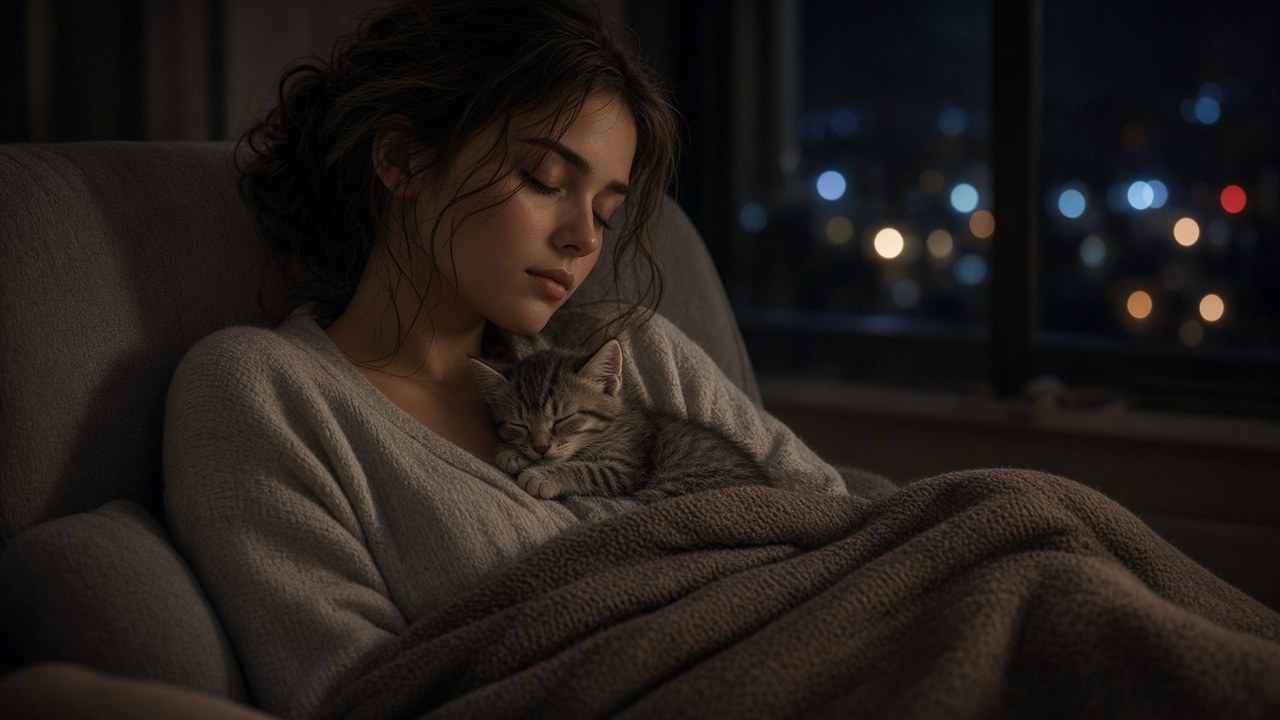 First night sleeping in her arms