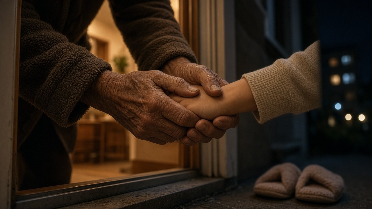 A grateful thank-you at the family's front door
