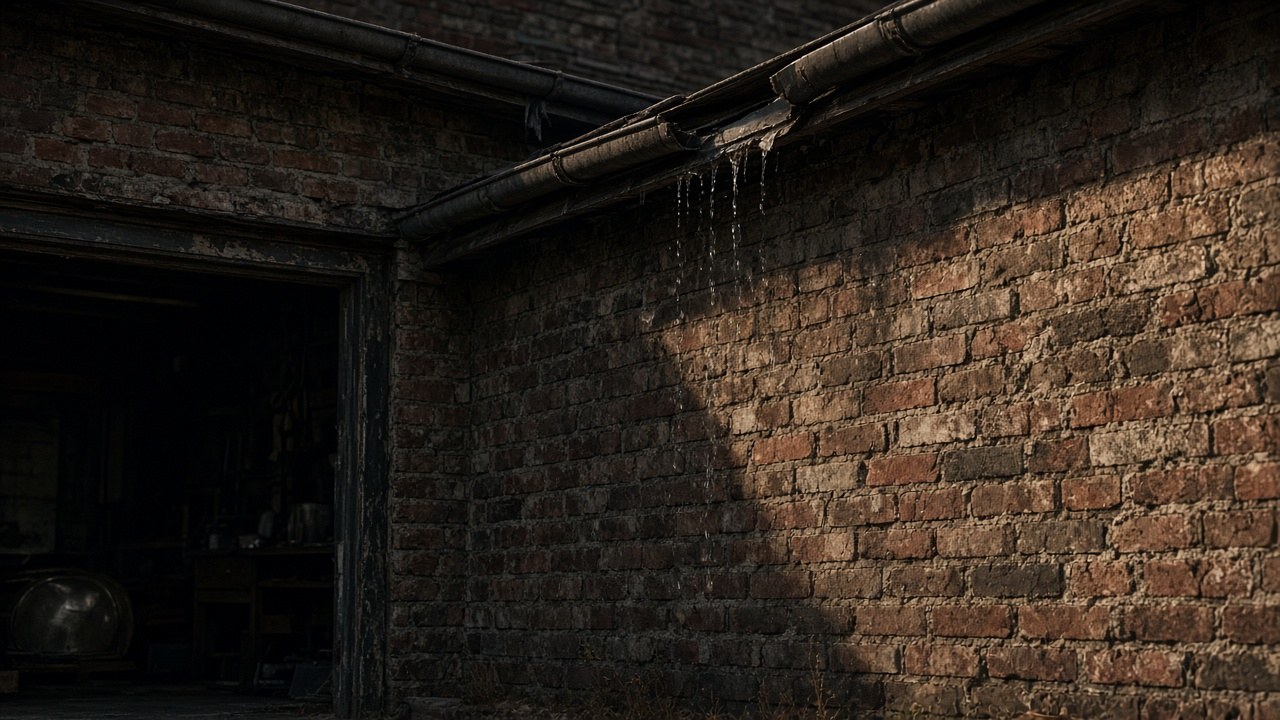 The brick wall where meows were coming from