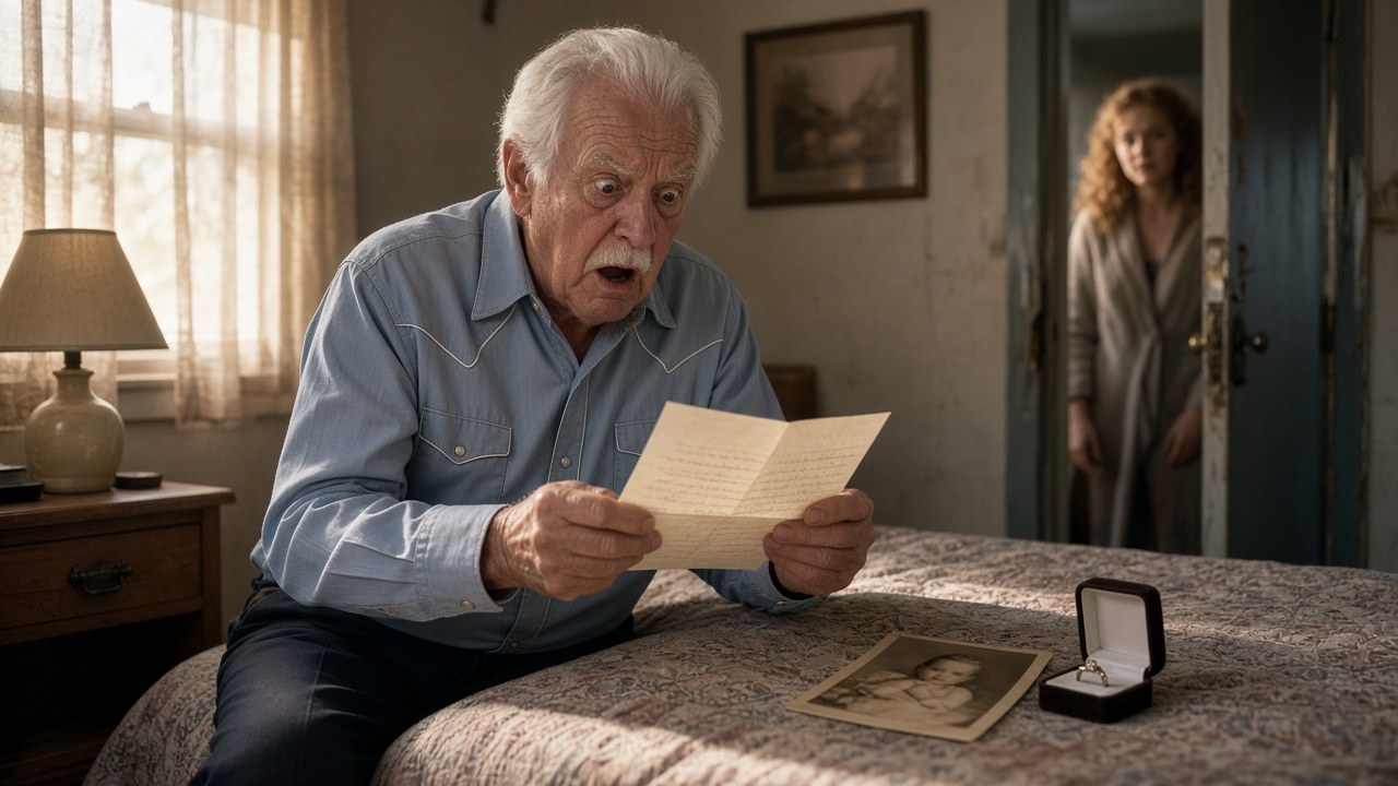 Royce reading the letter in his motel room