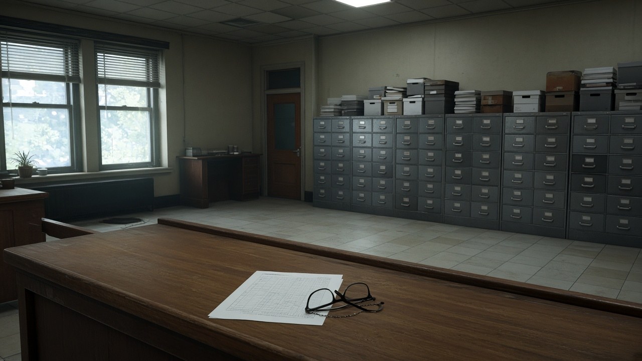 The county land office at opening