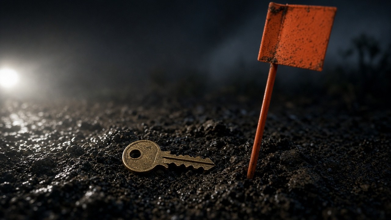 The locksmith spare in the dirt