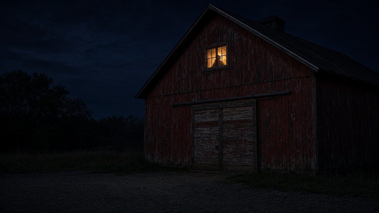 The hayloft light in the Brooks barn