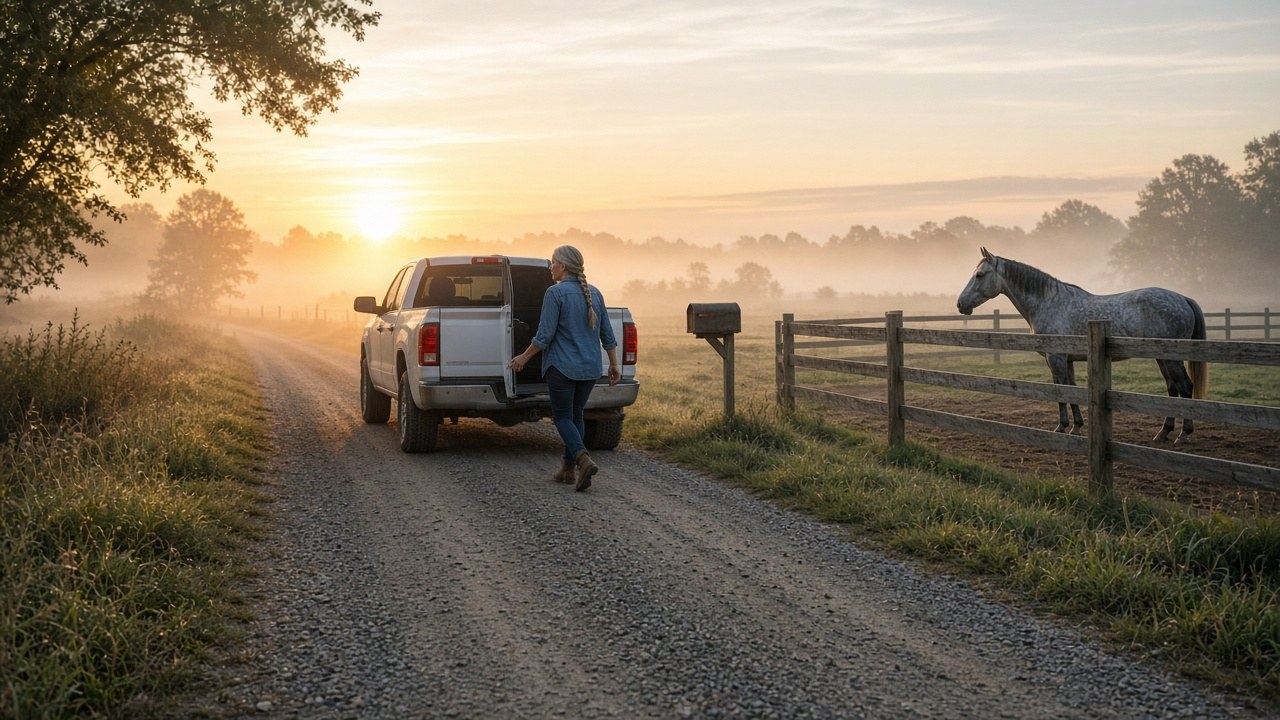 A truck at the gate