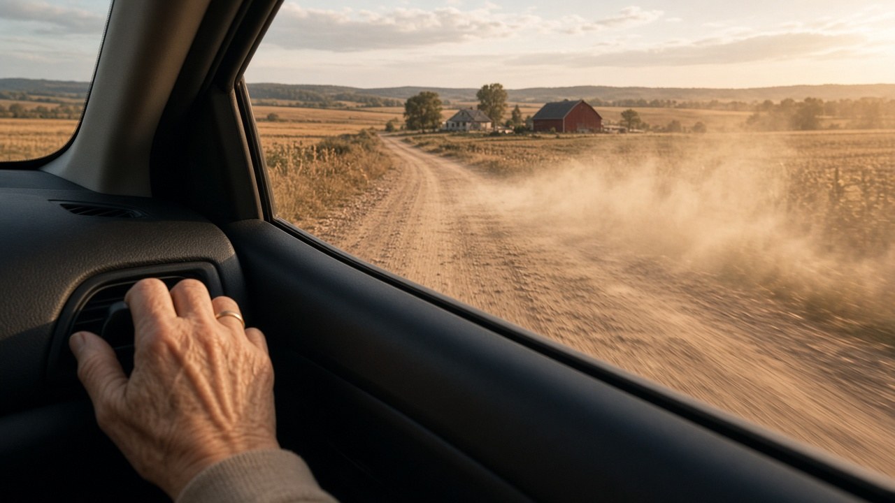 Racing back down the county road