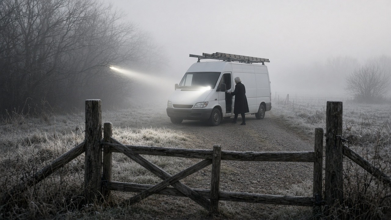 Headlights on the county road