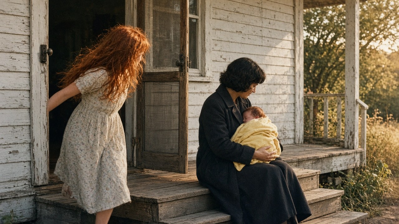 The day Rita held baby Lana on the porch steps