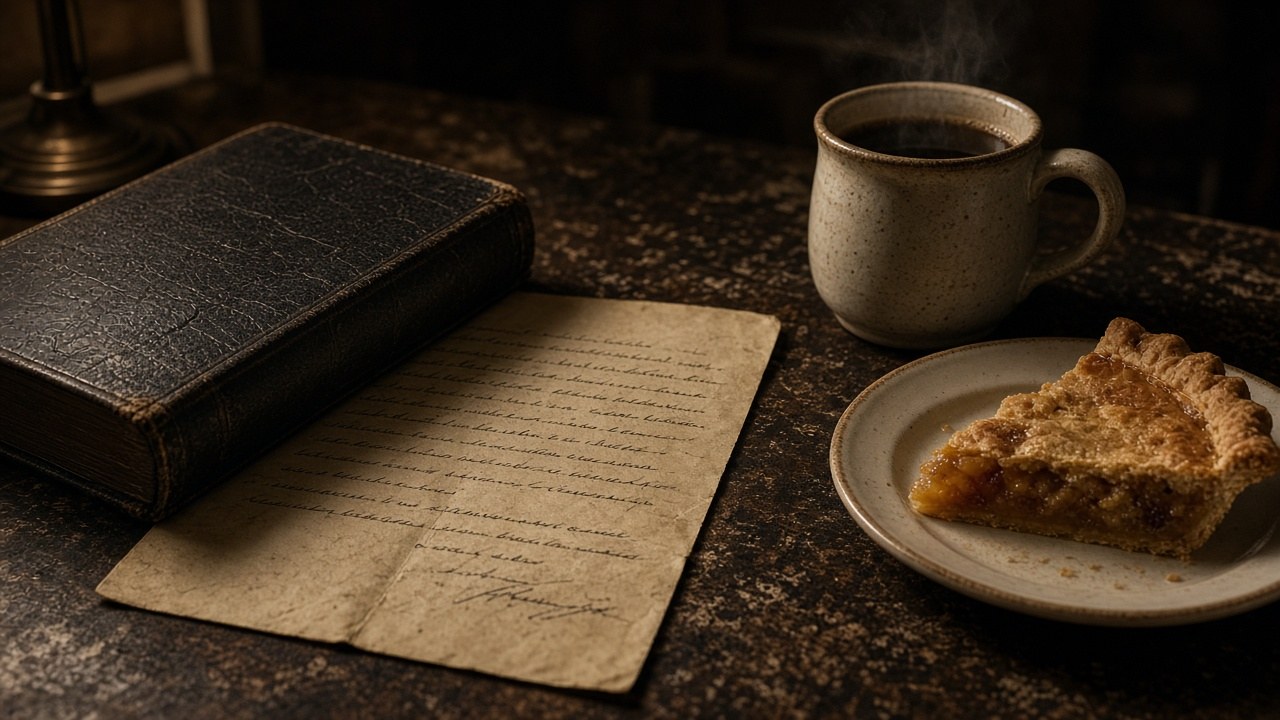 Clay's second page hidden under the Bible on the kitchen table