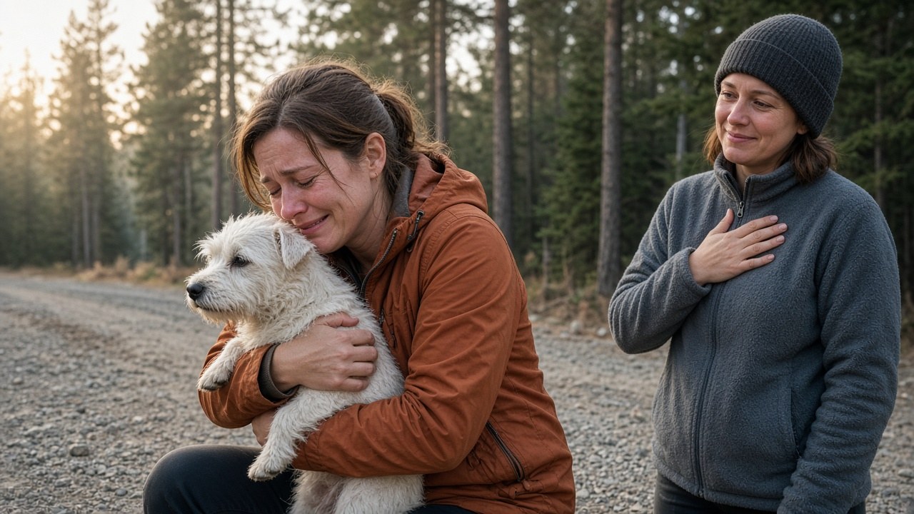 Luna safe in her owner's arms