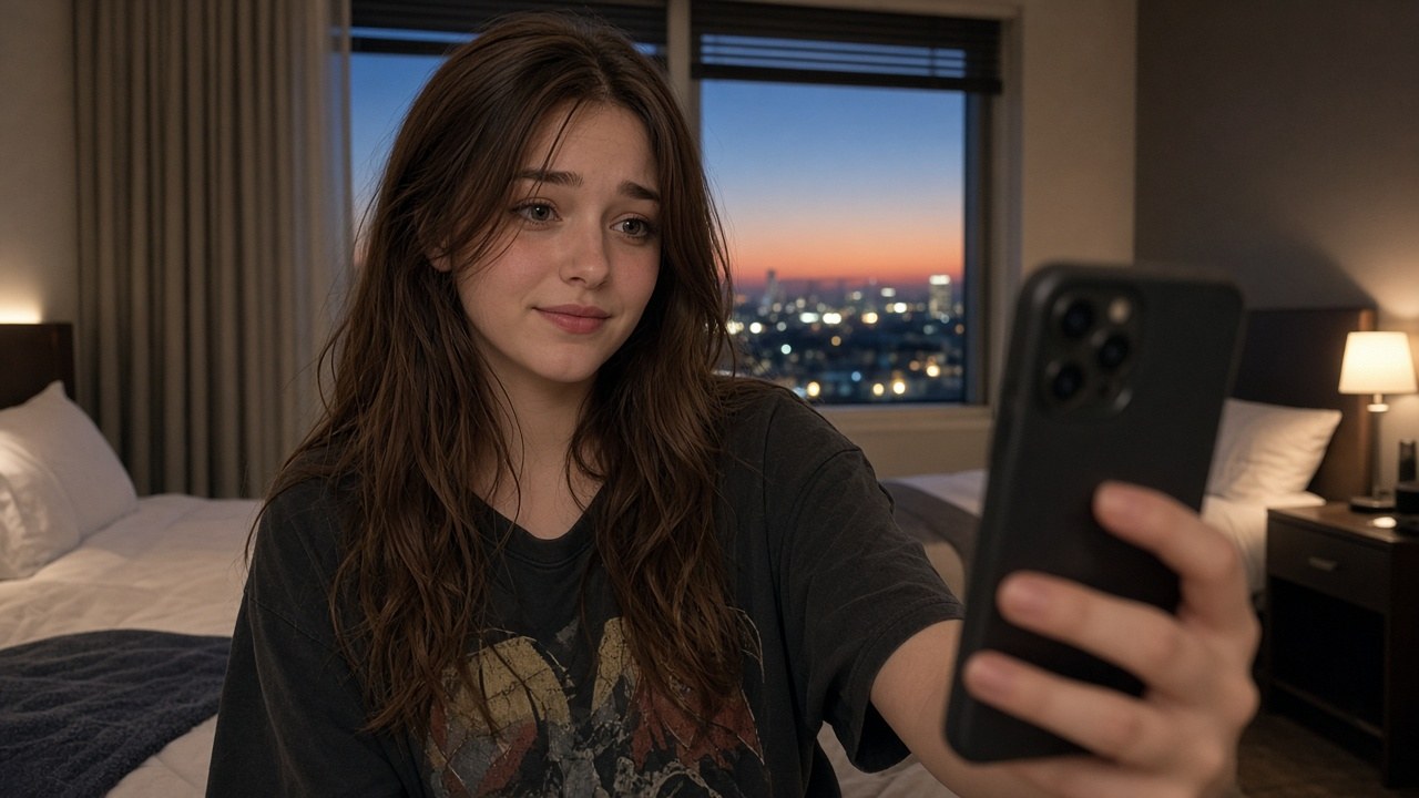 Cash recorded a video before the first show, worried her hair would be gone