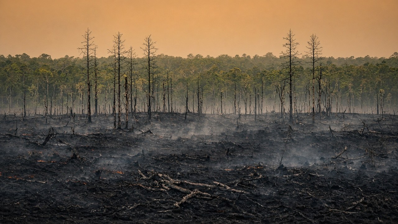 Forest and land fires have filled parts of Borneo with smoke this year