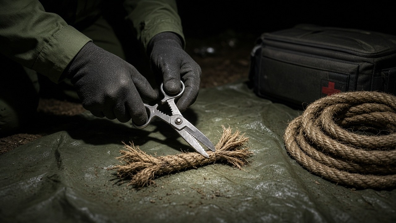 The rope rescuers cut from around the mother's wrists