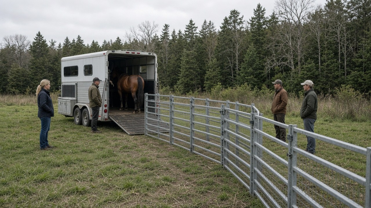 The 59-panel chute to the trailer