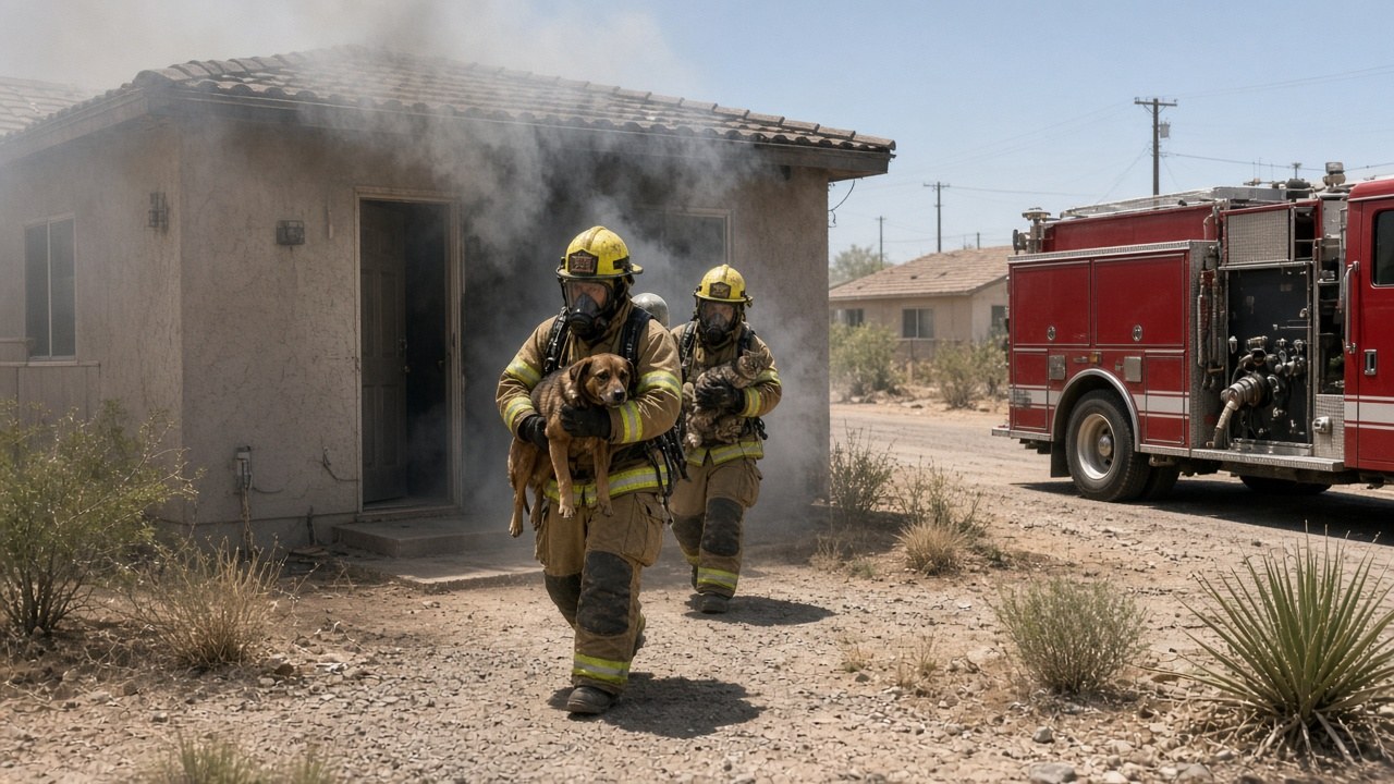 Firefighters Pulled 3 Dogs and 3 Cats From a Burning Phoenix Home. Some Needed Oxygen to Survive