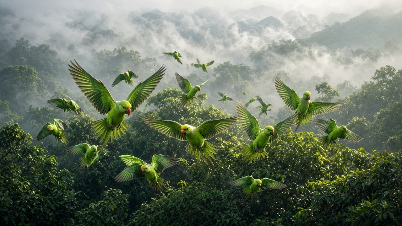 A flock in a panic