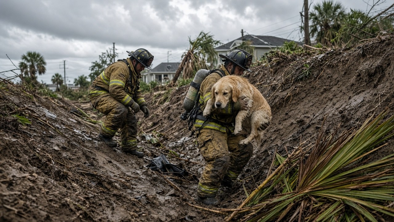 Benny the senior golden retriever after his rescue