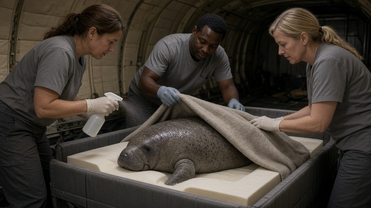 Foam beds, blankets and a cargo flight