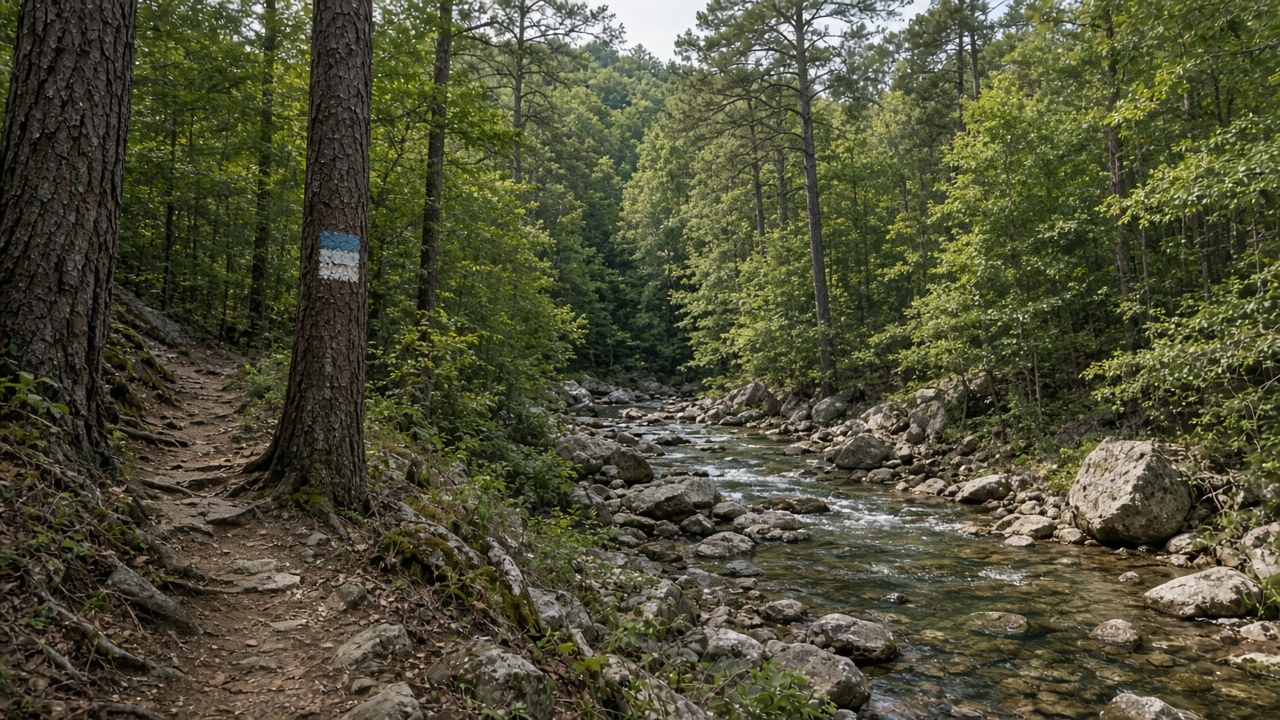 The rugged Eagle Rock Loop in the Ouachita National Forest