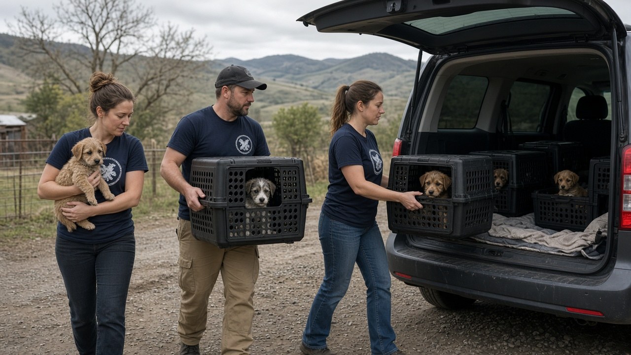 Dogs rescued from the hoarding case