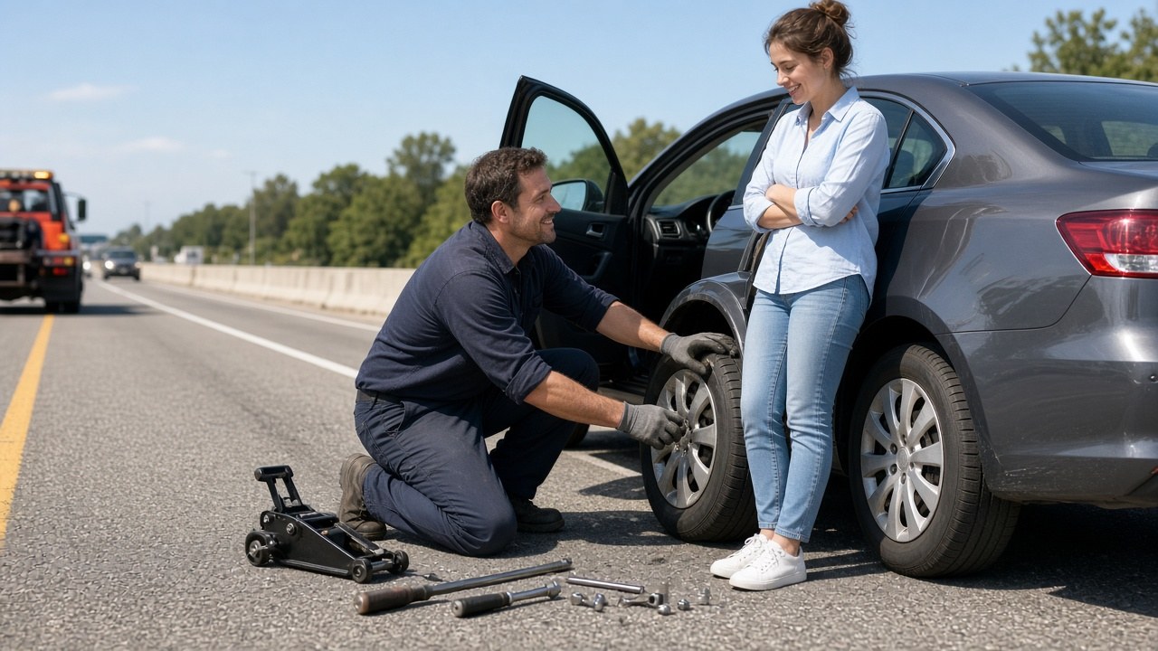 Help with a flat tire, free of charge